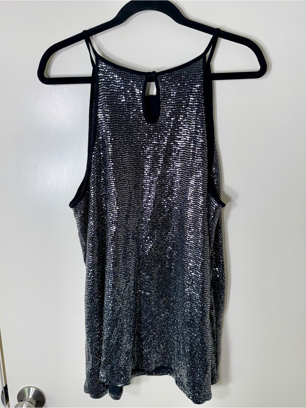 Torrid Black Silver Sequin High Neck Tank Top Plus Size 3X - Picture 2 of 7